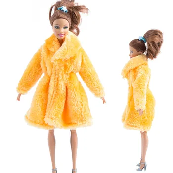 Portakal Kış Barbie Bebek Giyim Kürk Bebek İçin Kıyafetler Giymek Kıyafetler Barbie 1/6 BJD Bebek Aksesuarları Çocuk Oyuncak İçin Elbiseler