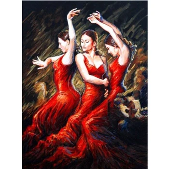 Taslar dans eden kız 5d Diy elmas boya ev dekorasyonu boyama 3d çapraz dikiş nakış kitleri elmas mozaik resim