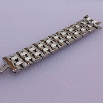 Yüksek Kalite Paslanmaz Çelik kordonlu saat Sonunda Gümüş erkek yeni marka Saatler için 16 mm 18 mm 20 mm 22 mm 24 mm Katı Bant Bilezik Kavisli