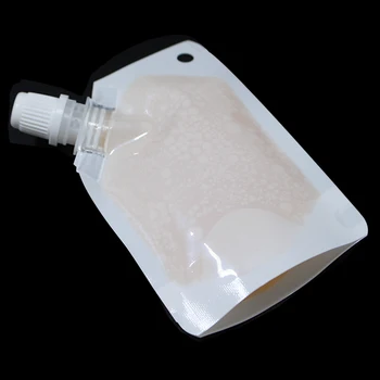 Perakende Beyaz Plastik Doypack Emzik Çantası Süt Sıvı Paketi Plastik Torba Depolama Jelly Şarap İçme Emzik Çantası Ayağa