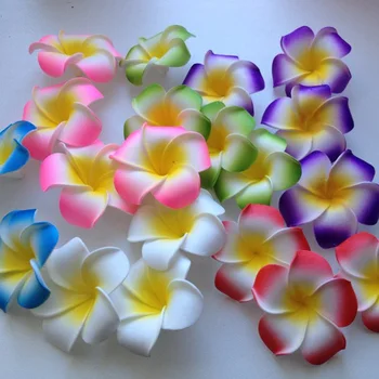 10 adet/lot Plumeria Hawaii PE Köpük Frangipani Yapay Çiçek Çelenk Çiçek Deseni DİY Düğün Dekorasyon Parti Malzemeleri