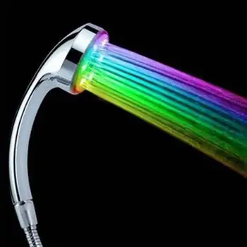 Renk El Değiştirme Su tasarrufu Renkli Duş başlığı Yuvarlak Tek Duş Banyo Fıskiye Banyo Aksesuarları Musluk LED