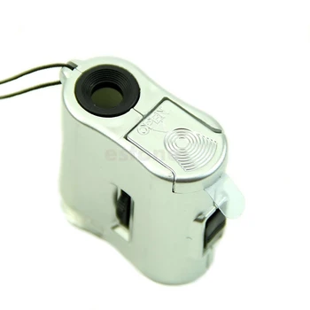 Yeni 60X Mikroskop Işıklı Büyüteç Kuyumcu Büyüteç Cam Lens UV Işık #Y51 LED#