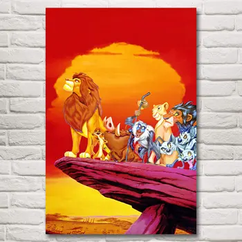 Aslan Kral Film Sanat İpek Kumaş Poster Baskı Ev Duvar Dekoru 12x18 16X24 20x30 24x36 32x48 Cm Ücretsiz Kargo Resimler