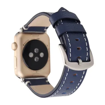 Kordonlu saat Apple Watch Serisi 3 2 1 Litchi Hakiki Deri Bandı için iWatch Yedek Kayış için 520 38 mm Bileklik Bilezik