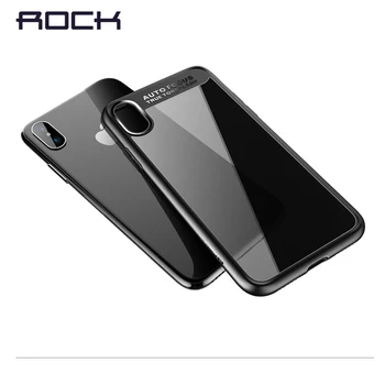 İPhone X Durum için, ROCK Ultra iPhone X Bu Funda Shell Case için Tam Koruyucu PC & TPU Hybrid Silikon Kılıf Kapak İnce