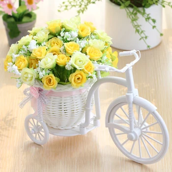 Sevgililer Günü Hediye rattan vazo+ çiçek metre bahar sahne yapay çiçek Ev Dekorasyon, Doğum günü Hediye seti gül