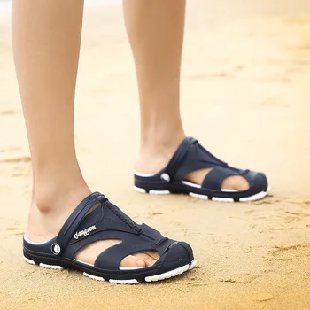 Sandalet Erkek Plaj Yaz 2018 Flip Flop Erkek Ayakkabı Rahat Düz Açık Terlik Gladyatör Nefes Zapatillas Sıcak Satış Hombre