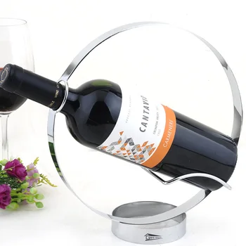 1 ADET Yaratıcı Yuvarlak Şarap Tutucu 304 Paslanmaz Çelik DİY Ayna Şişe Rafı, Şarap Sahipleri J3004 Şarap Rafları Biz Cilalı