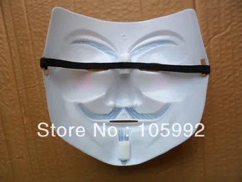 (Yetişkin boyutu) V for vendetta takımı guy fawkes maskeli Cadılar Bayramı karnaval Maskesi beyaz 100pcs/lot renk