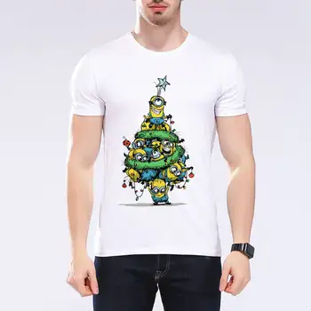 Sıcak Satış Yeni Gelenler Kölelerinin Noel Ağacı Parti Karikatür T shirt Komik Anime Baskı Erkek Üst Yaz Hipster Erkek T-shirtsL1N1