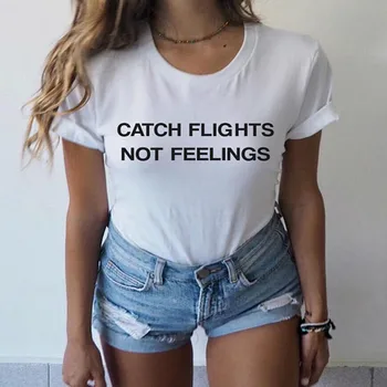 T Duyguları Uçuş yakalamak-Kızlar İçin gömlek Yaz Yeni Kadın Beyaz Tshirt Tee Tutku Tumblr Kaliteli Gömlek Seyahat
