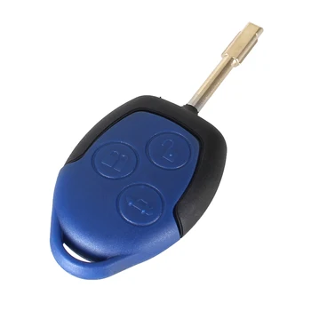 KEYYOU 10X 3 Düğme Ford TRANSİT Mavi Durum İçin Stil Araba için Uzaktan Anahtar Shell Kapak Kılıf Seti Bağlayın
