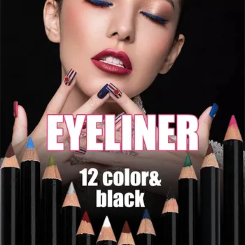 /Eyeliner Kalem Seti 2018 Yeni Sıcak 12 Adet Ruj Liner Kaş Kalemi, Kozmetik Göz Makyajı Aracı Dudak Su Geçirmez