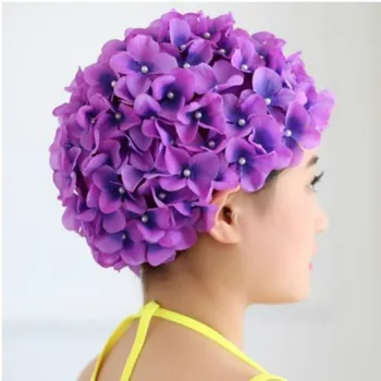 Kadın Güzel Çiçek Kadın için Pocket Kız Petal Yüzme Kapaklar Bayan Uzun Saç Güzel 3D Çiçek Yüzme Cap Şapka Yüzmek