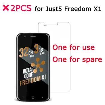 Just5 Özgürlüğü İçin 2 adet Just5 Özgürlük X1 Sertleştirilmiş Cam Koruyucu Film Patlamaya dayanıklı LCD Ekran Koruyucu X1 Kılıf Koruyucu ^