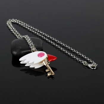 MQCHUN Anime Kart Esir Sakura Kinomoto Değnek Anahtar Kolye Cardcaptor Sakura Anime Kuş Gagası Cosplay Kolye Takı Sızdırmazlık
