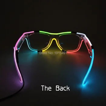 Yeni Varış Renkli Muhteşem Şerit Neon Doğum günü Tema Düğün Çekici EL Soğuk Işık Masquerade DC3V Gözlük Gözlük Led