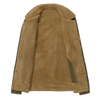 Sonbahar Kış kürk yaka Erkek Rahat Pamuk ceket Avrupa ve Amerika Moda Yün Sıcak rüzgar geçirmez ceket Ordu Yeşil Haki 5XL