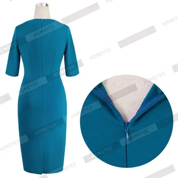 Kadın Vintage İş Elbise Resmi Düz Renk Yarım Kol Düğmeleri Kariyer Streç Tunik Bodycon Midi 897 Elbise Monte