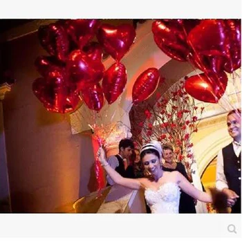 10pc 10inch saf renk balonları düğün aşk dekorasyon globos için kırmızı Kalp balon alüminyum folyo balonları seviyorum