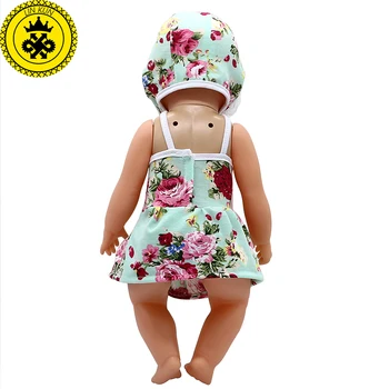 Bebek Doğmuş Bebek Giysileri Yaz Etek Mayo + Yüzme Kap Elbise Uygun 43cm Zapf Bebek Doğmuş 551 16-18 inç Bebek Aksesuar Bebek