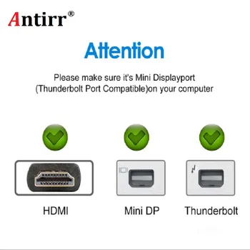 2017 Yeni Thunderbolt Mini Display port-Display Port DP Erkek Apple Mac Macbook Air İçin Dişi Adaptör Dönüştürücü Kablo HDMI