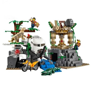 Bina Orman 60161 02061 870pcs Arama Sitesi Şekil Çocuk Uyumlu Legoe Şehir için Tuğla Oyuncak Blokları
