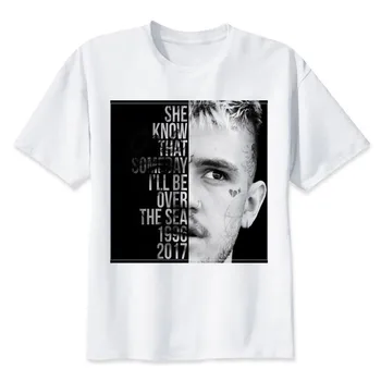 2018 Yeni Gelenler Lil Peep Erkek Tshirt Hip Hop Rap T-shirt Özel Tshirt Komik Karikatür Üstleri