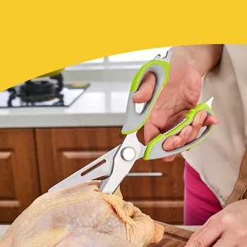 Ev paslanmaz çelik çok fonksiyonlu mutfak makası tavuk ve balık kesme bıçağı BARBEKÜ makas mutfak el aletleri bulunur