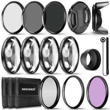 Neewer 77MM Lens Filtre ve Aksesuar Seti: UV ARAMAYA KLS Filtreler, Makro 10(+1 2 +4 ++), ND2 AD4 ND8 Filtre Seti Yakın Çekim