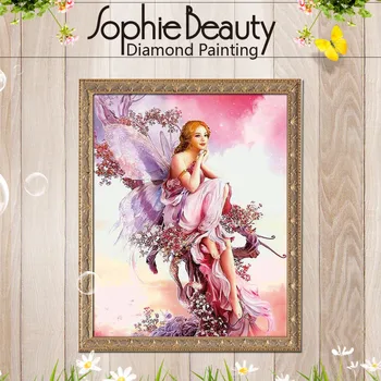 Sophie Güzellik Çapraz Dikiş El Sanatları Nakış Resim Tam Yuvarlak Diy Elmas Kelebek Bayan Sanatları Kare Mozaik Kitleri Boncuklu 5D