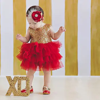 2017 Yeni Bebek Kız Pul Çiçek Prenses Yay Tül Tutu Parti Mini Elbise
