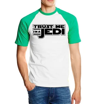 T yetişkin Güven Bana Jedi baskı raglan erkek tişört 2017 yeni bir yaz pamuk raglan erkek-gömlek moda basit stil üst tees