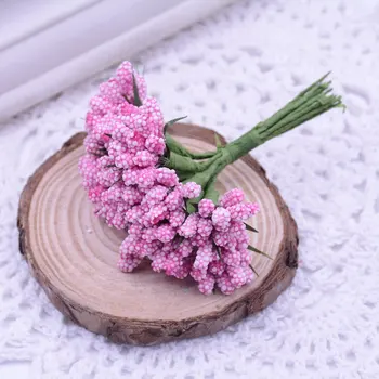 12pcs Güzel Köpük Düğün Dişiorgan Dekorasyon DİY Çelenk Hediye Hatıra Defteri Zanaat Çiçek Yapay Çiçek Buket Stamen