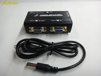 Flashcolor VGA Splitter 2 port VGA Video splitter MHZ'LİK 1 Giriş 2 Çıkış desteği USB güç adaptörü