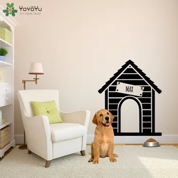 Köpek Evi Desen Duvar Çıkartma Adı Duvar Sticker Vinil Çıkarılabilir Özel Köpek Adı Yaratıcı İç DİY Sanat MuraLSY476 Kişiselleştirilmiş