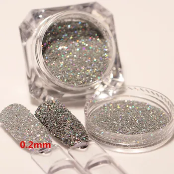 2 adet Lazer Glitter Toz Kümesi Holo Gümüş Siyah Pırıltılar Manikür Holografik Paillettes Nailart Tırnak Pul Çivi Daldırma