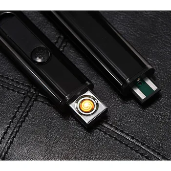 Yangın Sigara Hediye Rüzgar Elektrik Kablo Şarj yeni USB Elektronik Çakmak Metal Taşınabilir Şarj edilebilir Çakmak