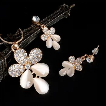 Kadınlar Lüks Düğün Gelin yapay Elmas Mücevher Mücevher Opal Kedi Gözü Kolye Küpe Set İçin ZOSHİ Altın Takı Setleri Kaplama Seti