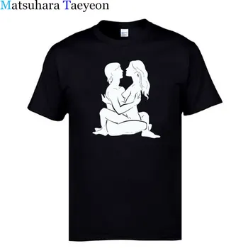 Matsuhara Taeyeon T-shirt marka erkek Kısa yuvarlak yaka Romantik aşk baskı t shirt erkek Giyim kol