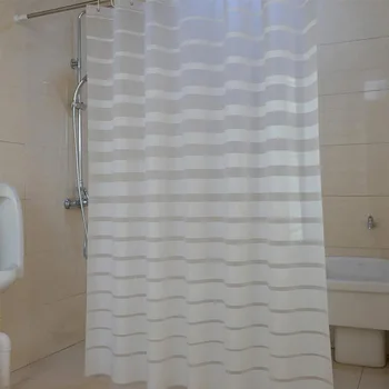Basit Avrupa Plastik Duş Perdesi Beyaz Ev Otel Banyo Odası için Perdeler Çizgili BİTİRDİ Eko-dostu su Geçirmez Banyo Perdesi