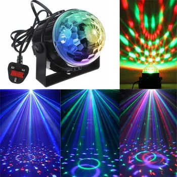 OKUYUN Mini Disko DJ Sahne Işıkları RGB Ses KTV Noel Partisi Düğün Göstermek İçin Dönen Kristal Sihirli Top Işık Efekti Aktif LED
