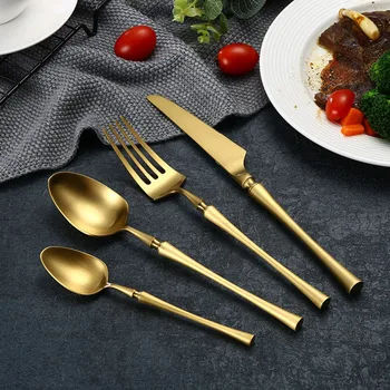 Yeni Asil GH Sofra Bıçak Çatal Çatal Altın Gümüş Siyah Yemek Yemek Kahve Tatlı Yemek İçin Mutfak Araçları Seti Gül