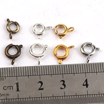 6 mm Vintage Metal Round Spring Ring Kanca DİY Bilezik Kolye Toka Toka Takı Bulgular Bağlayıcılar