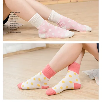 5 Çift/Çok Yün Çorap Bayanlar Noel Hediyesi Marka Moda Kış Kadın Tatlı Hediye Sıcak Satış Sıcak Çorap Kadın Kaşmir