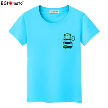 BGtomato T shirt 3D Cep maymun komik t gömlek Orijinal marka güzel 3D t-shirt kadın Sıcak Satış yaz üst tees