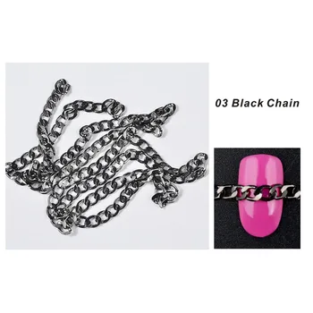 3 Adet/Lot Altın Siyah Zincirleri Yılan Kemikleri Tasarım Metal Çivi Süslemeleri Cazibe 3d Tırnak Sanat DİY Tırnak Manikür Aksesuarları Araçları Punk