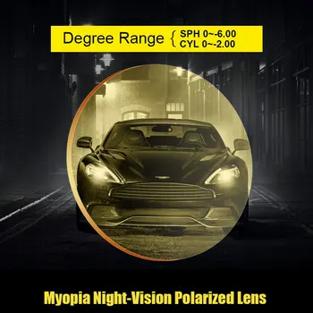 1.50 Polarize Lensler gece Sarı Reçeteli Lens Gece Görüş Lensler Miyop Gözlük Gece Görüş Anti Parlama Sürüş
