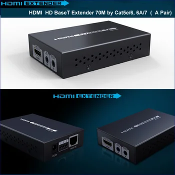 HDBaseT HDMI Extender 70 M 4 K*6 311 1 5/2K üzerinde 3D HDMI HDBaseT Extender LAN IR Uzaktan Tekrarlayıcı,CAT6A/7 HDMI 1.4 V 70